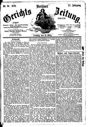 Berliner Gerichts-Zeitung vom 11.03.1879