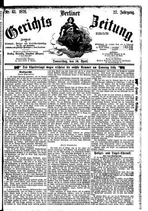 Berliner Gerichts-Zeitung vom 10.04.1879