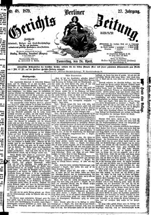Berliner Gerichts-Zeitung vom 24.04.1879