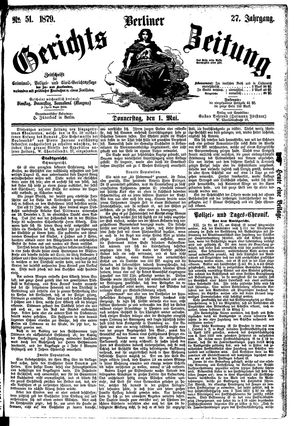 Berliner Gerichts-Zeitung on May 1, 1879