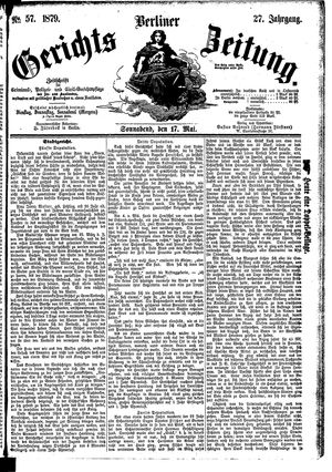 Berliner Gerichts-Zeitung on May 17, 1879