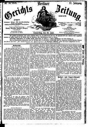 Berliner Gerichts-Zeitung on Jun 19, 1879