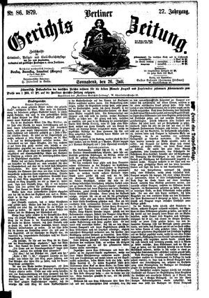 Berliner Gerichts-Zeitung vom 26.07.1879