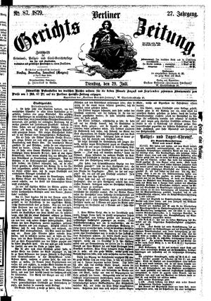 Berliner Gerichts-Zeitung vom 29.07.1879