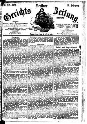 Berliner Gerichts-Zeitung vom 04.09.1879