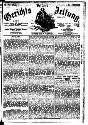 Berliner Gerichts-Zeitung vom 09.09.1879