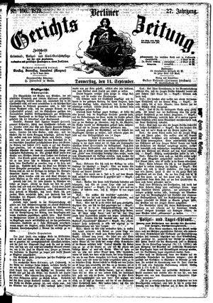 Berliner Gerichts-Zeitung vom 11.09.1879