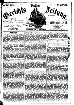 Berliner Gerichts-Zeitung vom 13.09.1879