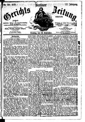Berliner Gerichts-Zeitung vom 16.09.1879