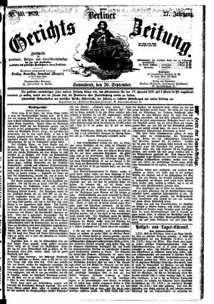 Berliner Gerichts-Zeitung vom 20.09.1879