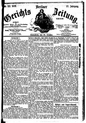 Berliner Gerichts-Zeitung vom 18.10.1879