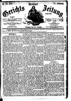 Berliner Gerichts-Zeitung vom 21.10.1879