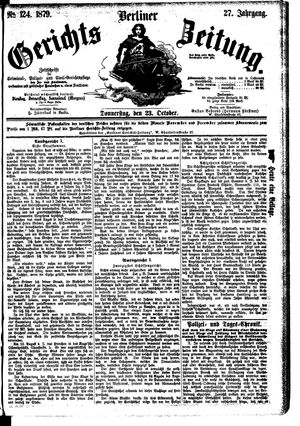 Berliner Gerichts-Zeitung vom 23.10.1879