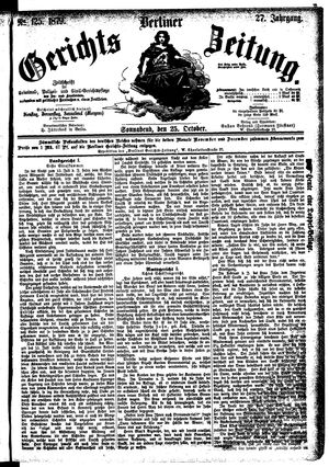Berliner Gerichts-Zeitung vom 25.10.1879