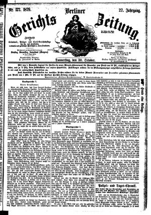 Berliner Gerichts-Zeitung vom 30.10.1879