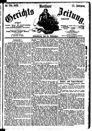 Berliner Gerichts-Zeitung vom 15.11.1879