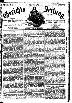 Berliner Gerichts-Zeitung vom 18.11.1879