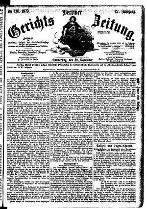 Berliner Gerichts-Zeitung vom 20.11.1879