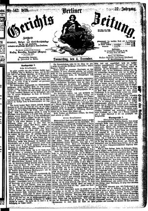 Berliner Gerichts-Zeitung vom 04.12.1879