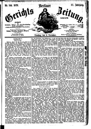 Berliner Gerichts-Zeitung vom 09.12.1879