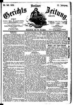 Berliner Gerichts-Zeitung vom 13.12.1879
