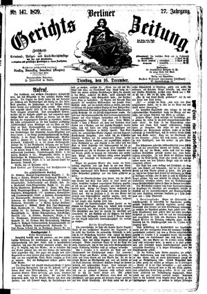 Berliner Gerichts-Zeitung vom 16.12.1879