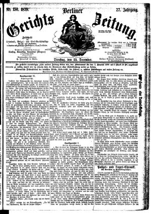 Berliner Gerichts-Zeitung vom 23.12.1879