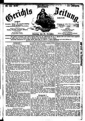 Berliner Gerichts-Zeitung vom 28.12.1879