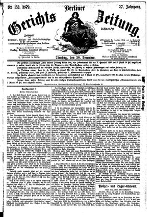 Berliner Gerichts-Zeitung vom 30.12.1879