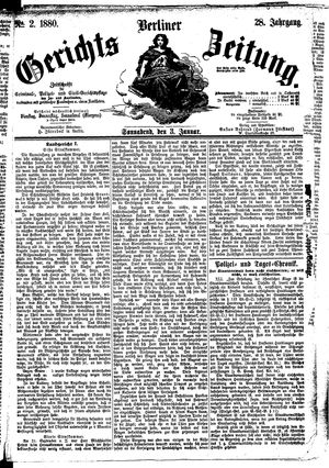 Berliner Gerichts-Zeitung vom 03.01.1880