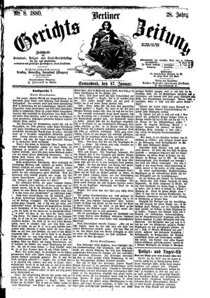 Berliner Gerichts-Zeitung vom 17.01.1880