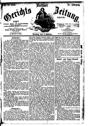 Berliner Gerichts-Zeitung vom 03.02.1880