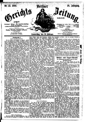 Berliner Gerichts-Zeitung vom 26.02.1880