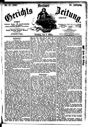 Berliner Gerichts-Zeitung vom 02.03.1880