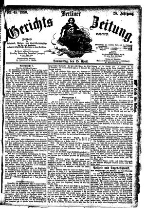 Berliner Gerichts-Zeitung vom 15.04.1880