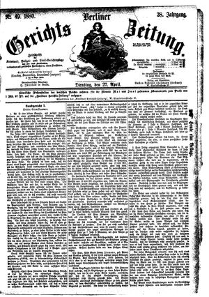 Berliner Gerichts-Zeitung vom 27.04.1880