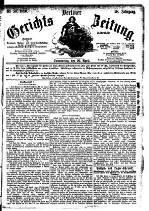 Berliner Gerichts-Zeitung on Apr 29, 1880