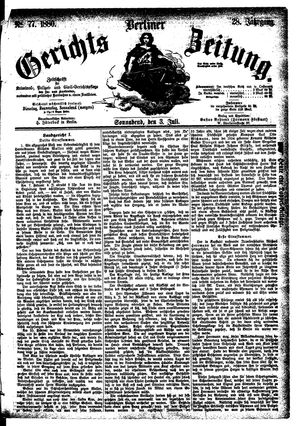 Berliner Gerichts-Zeitung vom 03.07.1880