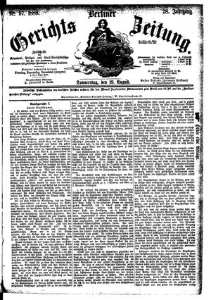 Berliner Gerichts-Zeitung vom 19.08.1880