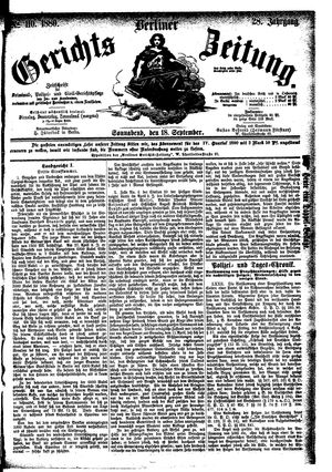 Berliner Gerichts-Zeitung vom 18.09.1880