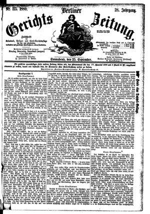 Berliner Gerichts-Zeitung vom 25.09.1880
