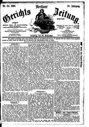 Berliner Gerichts-Zeitung vom 28.09.1880