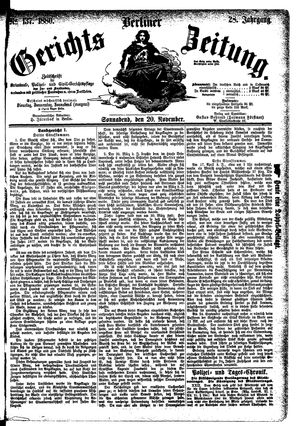Berliner Gerichts-Zeitung vom 20.11.1880