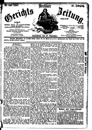 Berliner Gerichts-Zeitung vom 27.11.1880