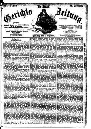 Berliner Gerichts-Zeitung vom 07.12.1880