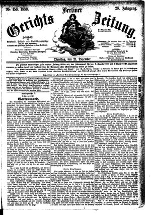 Berliner Gerichts-Zeitung on Dec 21, 1880