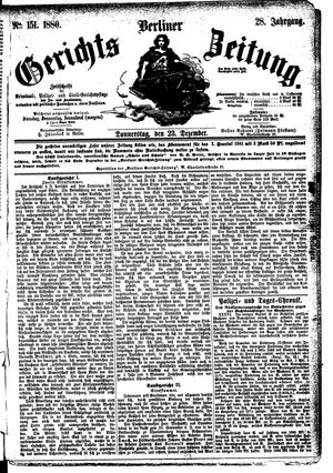Berliner Gerichts-Zeitung on Dec 23, 1880