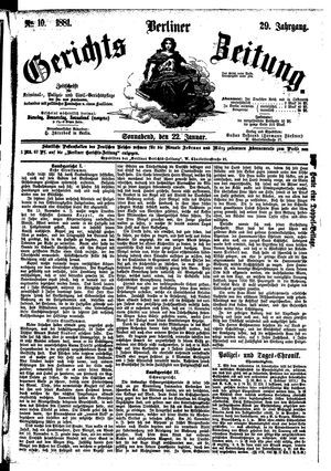 Berliner Gerichts-Zeitung vom 22.01.1881