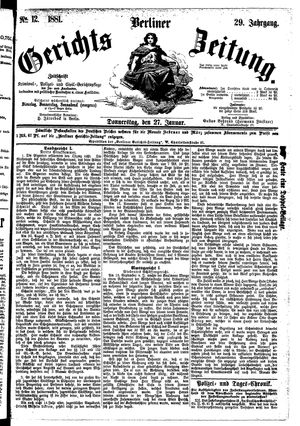 Berliner Gerichts-Zeitung on Jan 27, 1881