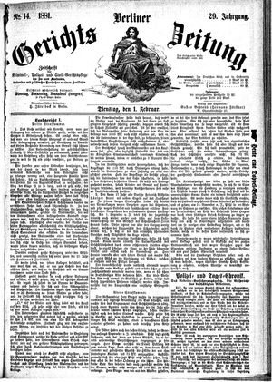 Berliner Gerichts-Zeitung vom 01.02.1881